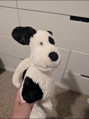 Jellycat Black & White Plush Dog Toy